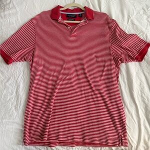 Roundtree & Yorke Supima Red and White Polo